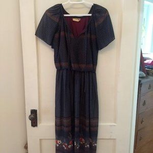 Vintage navy floral dress